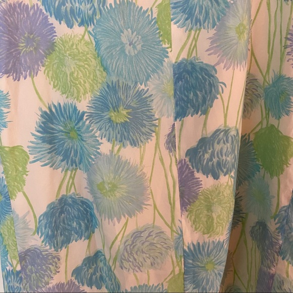 VTG 60’s Sheath Dress Size Large Blue Green Floral - Picture 6 of 9